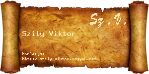 Szily Viktor névjegykártya